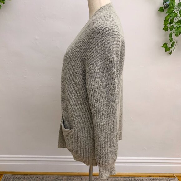 Calvin Klein Jeans Chunky Knit Wool Gray Sweater Cardigan Size M - Picture 5 of 10